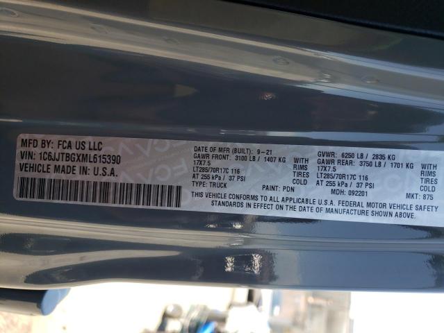 Photo 10 from auction – 2021 JEEP GLADIATOR with VIN 1C6JJTBGXML615390