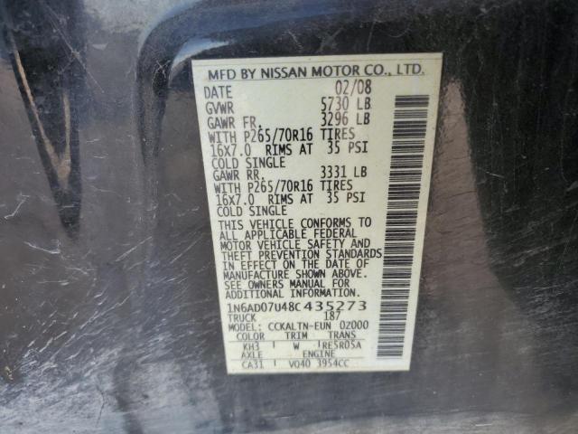Photo 10 from auction – 2008 NISSAN FRONTIER C with VIN 1N6AD07U48C435273