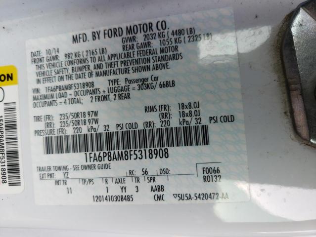 Photo 10 from auction – 2015 FORD MUSTANG with VIN 1FA6P8AM8F5318908