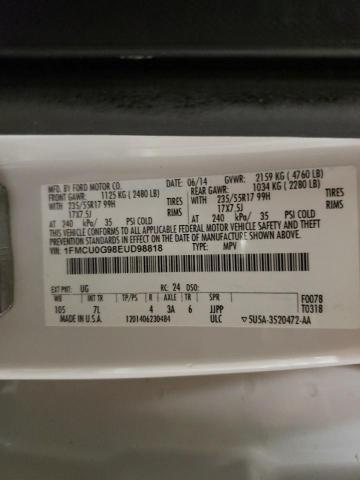 Photo 10 from auction – 2014 FORD ESCAPE SE with VIN 1FMCU0G98EUD98818