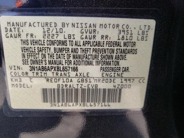 Photo 10 from auction – 2011 NISSAN SENTRA 2.0 with VIN 3N1AB6APXBL657166