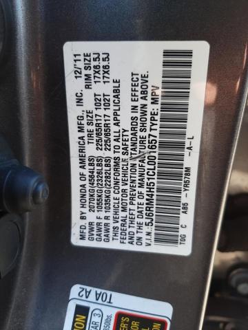 Photo 10 from auction – 2012 HONDA CR-V EX with VIN 5J6RM4H51CL001657