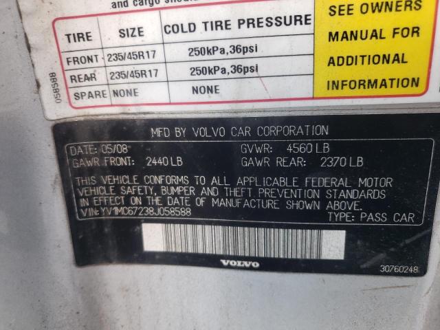 Photo 10 from auction – 2008 VOLVO C70 T5 with VIN YV1MC67238J058588