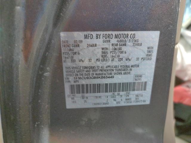 Photo 10 from auction – 2009 FORD ESCAPE XLT with VIN 1FMCU93G89KB65449