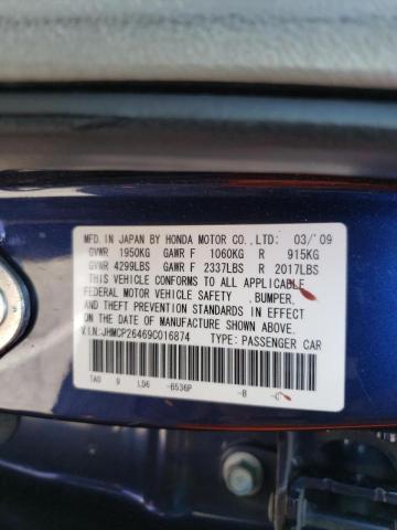 Photo 10 from auction – 2009 HONDA ACCORD LXP with VIN JHMCP26469C016874