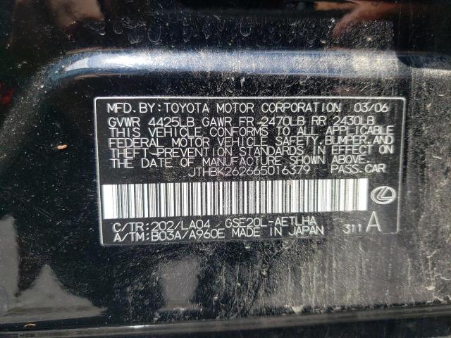 Foto 10 de la subasta – 2006 LEXUS IS 250 con VIN JTHBK262665016379