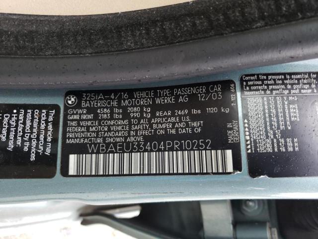 Photo 10 from auction – 2004 BMW 325 XI with VIN WBAEU33404PR10252