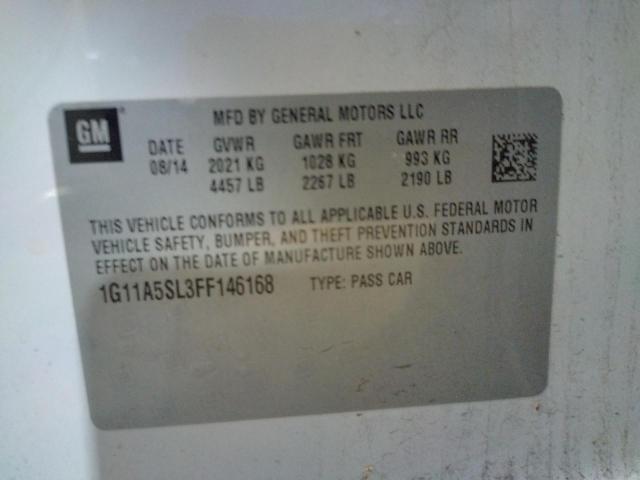 Photo 10 from auction – 2015 CHEVROLET MALIBU LS with VIN 1G11A5SL3FF146168