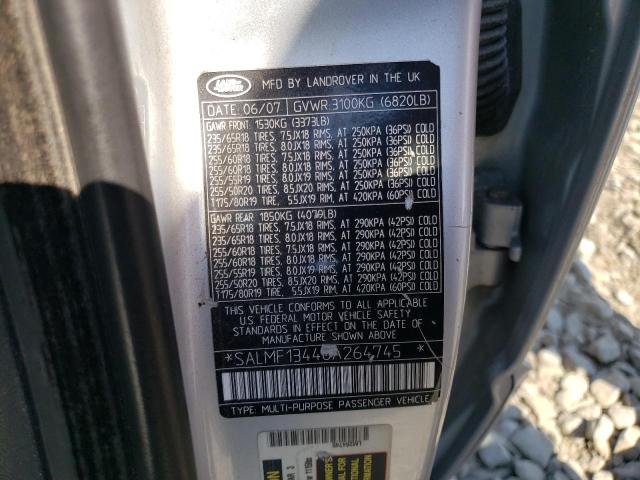 Photo 10 from auction – 2008 LAND ROVER RANGE ROVE with VIN SALMF13448A264745
