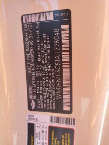 Photo 10 from auction – 2010 MINI COOPER with VIN WMWMF3C51ATZ28048
