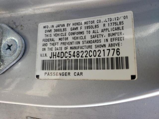 Photo 10 from auction – 2002 ACURA RSX with VIN JH4DC54822C021776