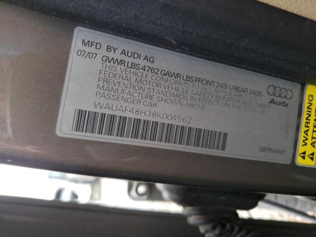 Photo 10 from auction – 2008 AUDI A4 2.0T CA with VIN WAUAF48H38K004562