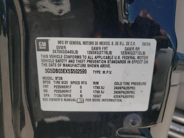 Photo 10 from auction – 2005 BUICK RENDEZVOUS with VIN 3G5DB03EX5S502590