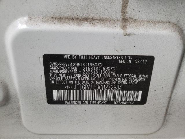Photo 10 from auction – 2012 SUBARU IMPREZA LI with VIN JF1GPAH63CH232984
