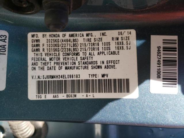 Photo 10 from auction – 2014 HONDA CR-V with VIN 5J6RM4H34EL096183