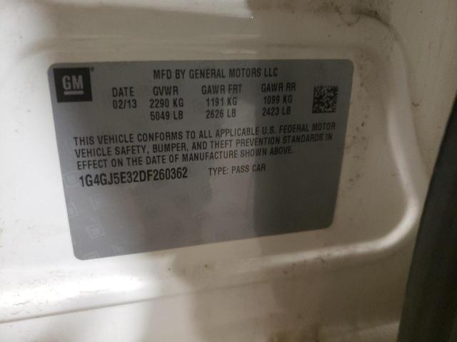 Photo 10 from auction – 2013 BUICK LACROSSE T with VIN 1G4GJ5E32DF260362