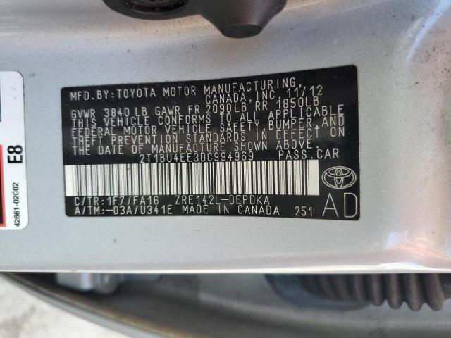 Photo 10 from auction – 2013 TOYOTA COROLLA BA with VIN 2T1BU4EE3DC994969