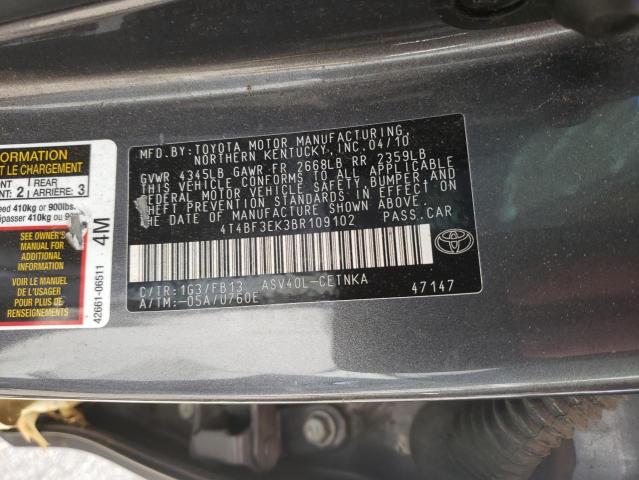 Photo 10 from auction – 2011 TOYOTA CAMRY BASE with VIN 4T4BF3EK3BR109102