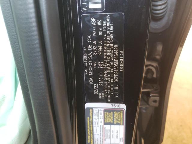Photo 10 from auction – 2022 KIA FORTE with VIN 3KPF24AD5NE464428