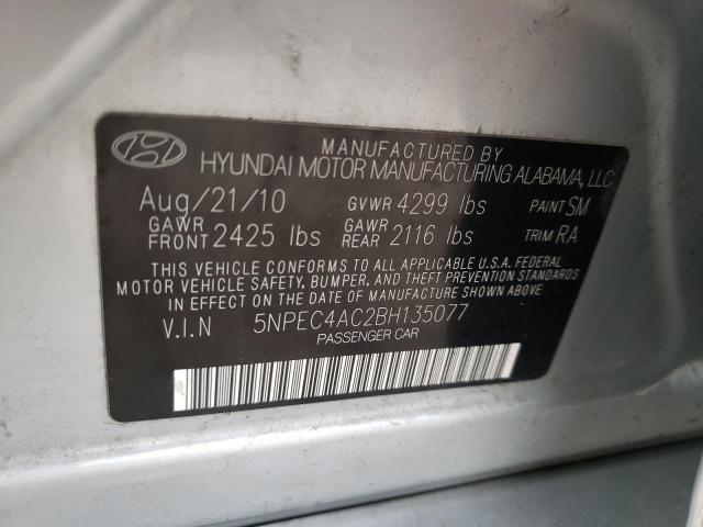 Photo 10 from auction – 2011 HYUNDAI SONATA SE with VIN 5NPEC4AC2BH135077