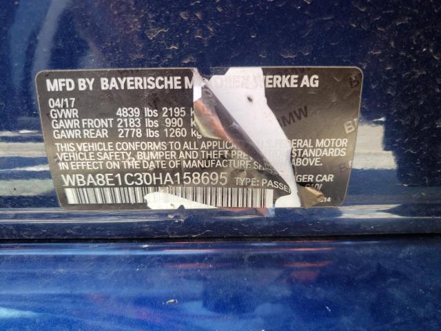 Photo 10 from auction – 2017 BMW 330E with VIN WBA8E1C30HA158695