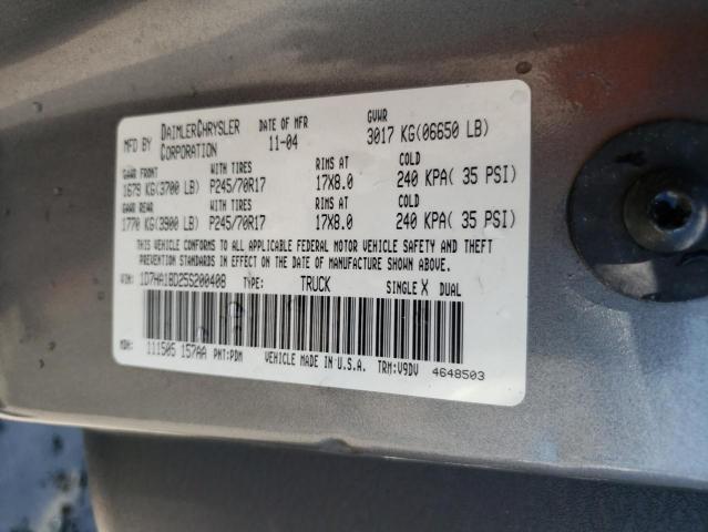 Photo 10 from auction – 2005 DODGE RAM 1500 S with VIN 1D7HA18D25S200408