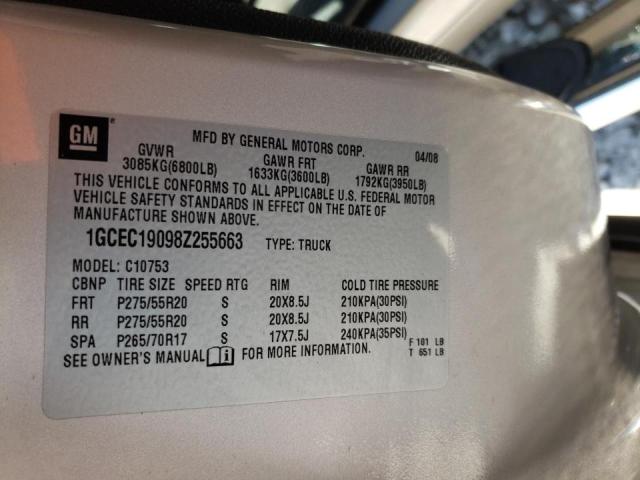 Photo 10 from auction – 2008 CHEVROLET SILVERADO with VIN 1GCEC19098Z255663