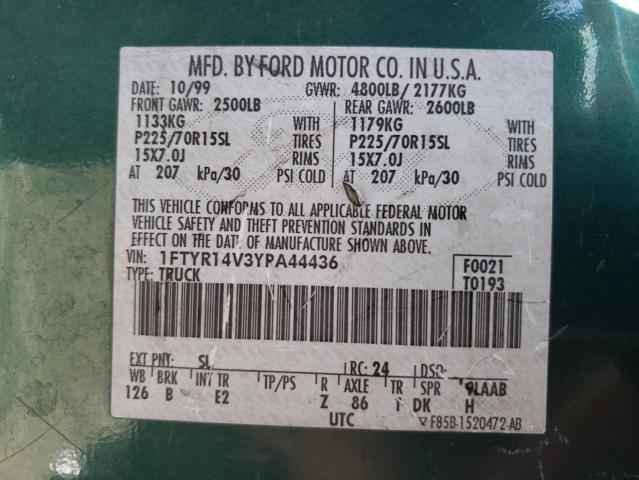 Photo 10 from auction – 2000 FORD RANGER SUP with VIN 1FTYR14V3YPA44436