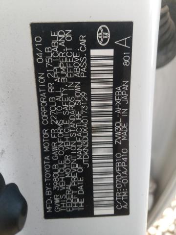 Photo 10 from auction – 2010 TOYOTA PRIUS with VIN JTDKN3DUXA0173129
