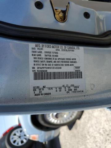 Zdjęcie 10 z aukcji – 2001 FORD CROWN VICT z VIN 2FAFP73W31X145248