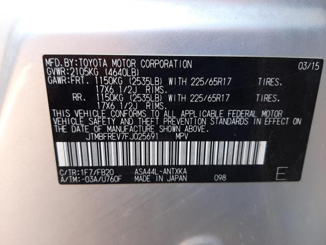 Photo 10 from auction – 2015 TOYOTA RAV4 LE with VIN JTMBFREV7FJ025691