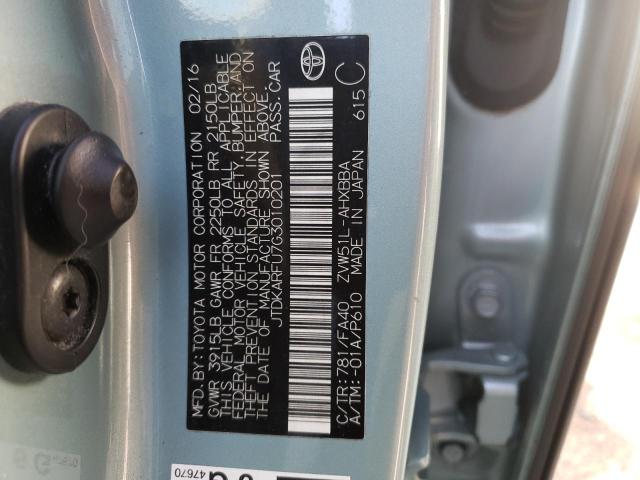 Photo 10 from auction – 2016 TOYOTA PRIUS with VIN JTDKARFU7G3010201