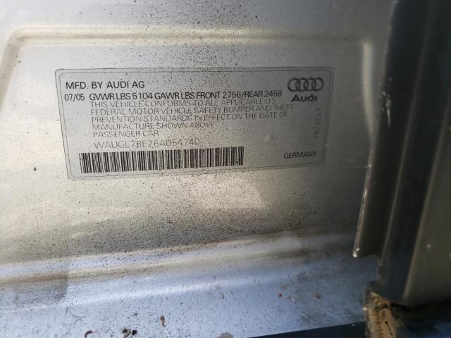 Photo 10 from auction – 2006 AUDI S4 QUATTRO with VIN WAUGL78E26A054740