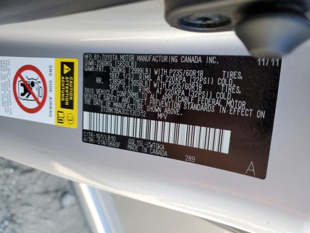Photo 10 from auction – 2012 LEXUS RX 350 with VIN 2T2BK1BA3CC130312