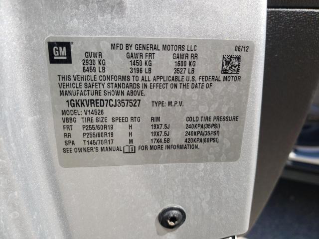 Photo 10 from auction – 2012 GMC ACADIA SLT with VIN 1GKKVRED7CJ357527