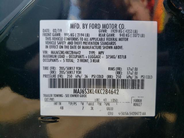 Photo 10 from auction – 2019 FORD ECOSPORT T with VIN MAJ6S3KL4KC284642