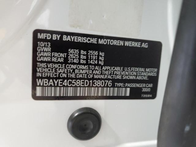 Photo 10 from auction – 2014 BMW 740 LI with VIN WBAYE4C58ED138076