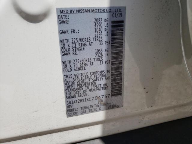 Photo 10 from auction – 2019 NISSAN ROGUE S with VIN 5N1AT2MT1KC794757