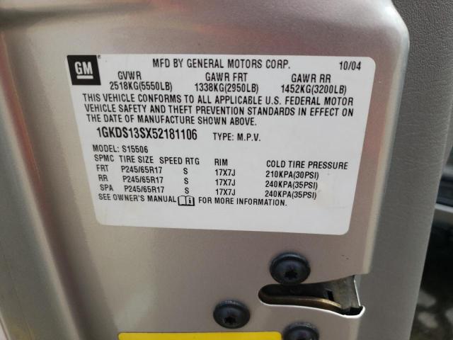 Photo 10 from auction – 2005 GMC ENVOY with VIN 1GKDS13SX52181106