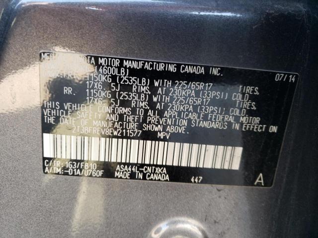 Photo 10 from auction – 2014 TOYOTA RAV-4 with VIN 2T3BFREV8EW211577