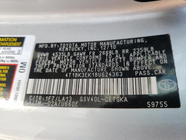 Photo 10 from auction – 2011 TOYOTA CAMRY with VIN 4T1BK3EK1BU624363
