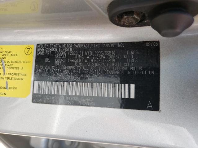 Photo 10 from auction – 2006 LEXUS RX 330 with VIN 2T2HA31U66C090459