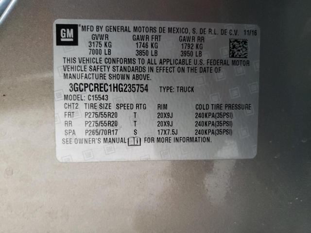 Photo 10 from auction – 2017 CHEVROLET SILVERADO with VIN 3GCPCREC1HG235754
