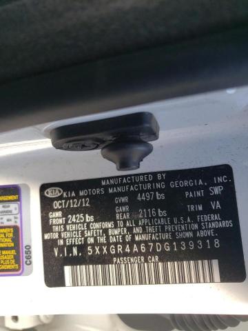 Photo 10 from auction – 2013 KIA OPTIMA SX with VIN 5XXGR4A67DG139318