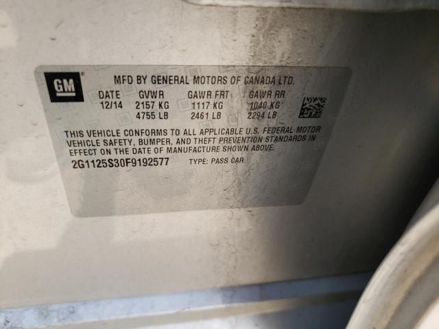Photo 10 from auction – 2015 CHEVROLET IMPALA LT with VIN 2G1125S30F9192577