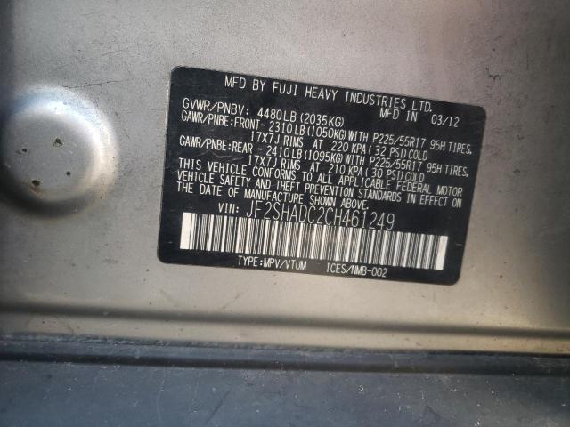 Photo 10 from auction – 2012 SUBARU FORESTER 2 with VIN JF2SHADC2CH461249