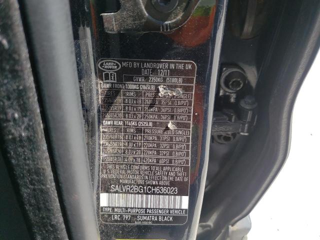 Photo 10 from auction – 2012 LAND ROVER RANGE ROVE with VIN SALVR2BG1CH636023