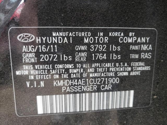Photo 10 from auction – 2012 HYUNDAI ELANTRA GL with VIN KMHDH4AE1CU271900