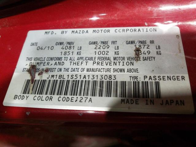 Photo 10 from auction – 2010 MAZDA 3 S with VIN JM1BL1S51A1313083