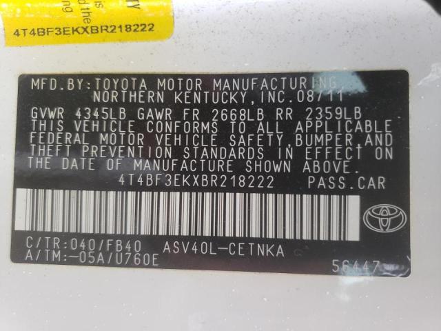 Photo 10 from auction – 2011 TOYOTA CAMRY BASE with VIN 4T4BF3EKXBR218222